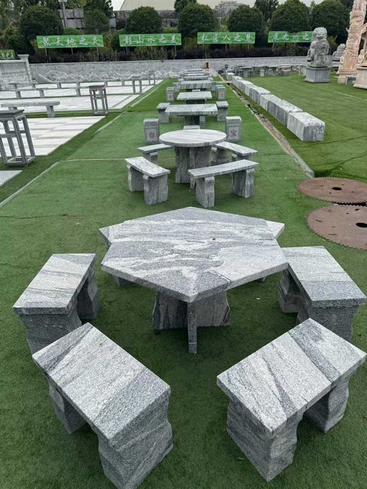 White Granite Table Set White Granite Table Set