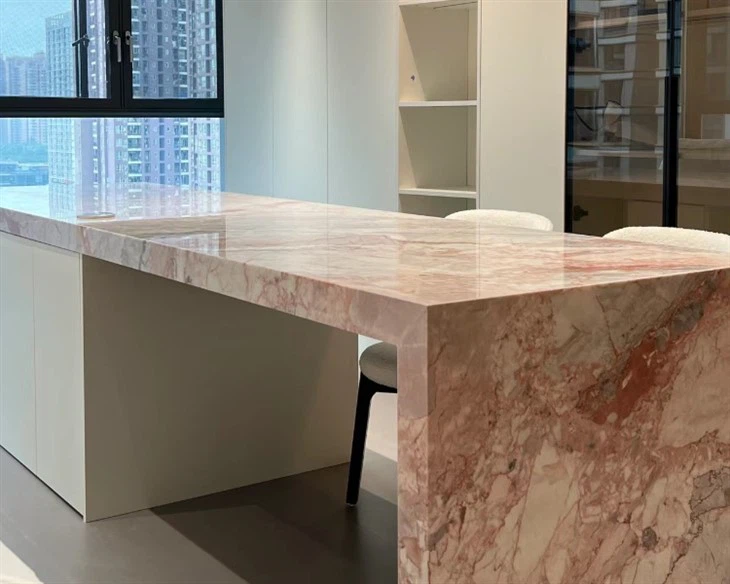 pink marble stone tile