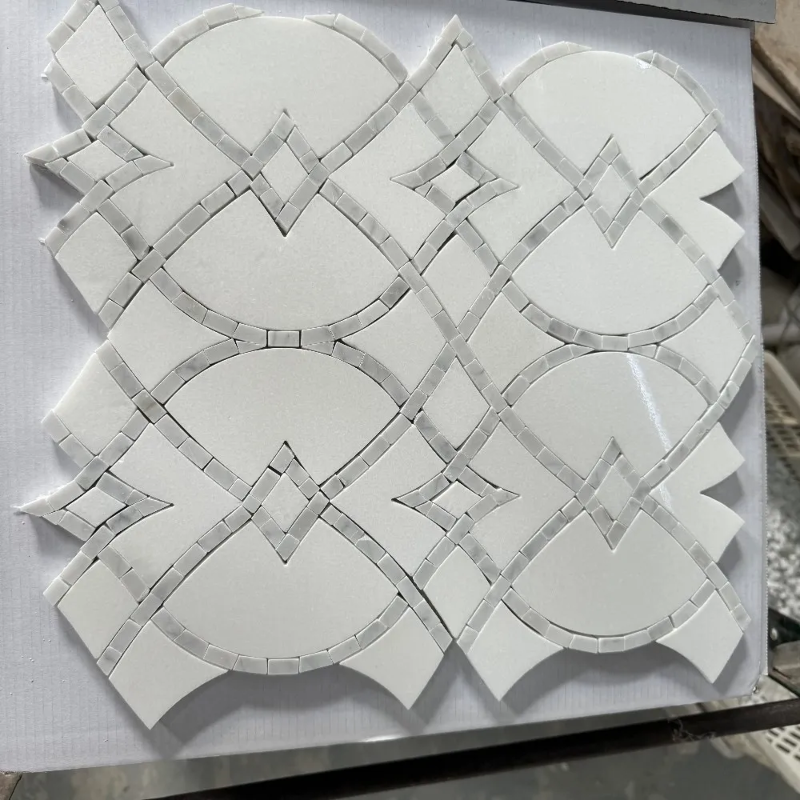 White Marble Pattern Waterjet Mosaic White Marble Pattern Waterjet Mosaic